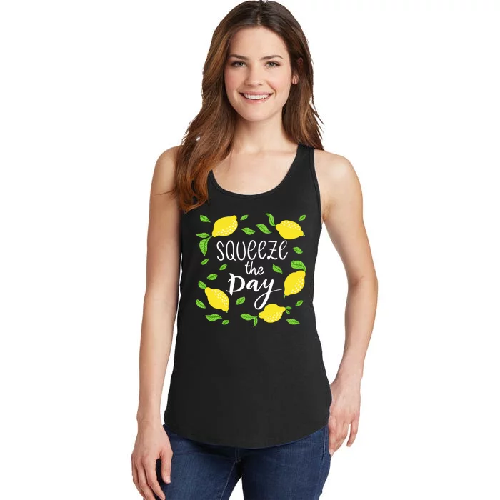 Squeeze The Day Lemons Quote Ladies Essential Tank