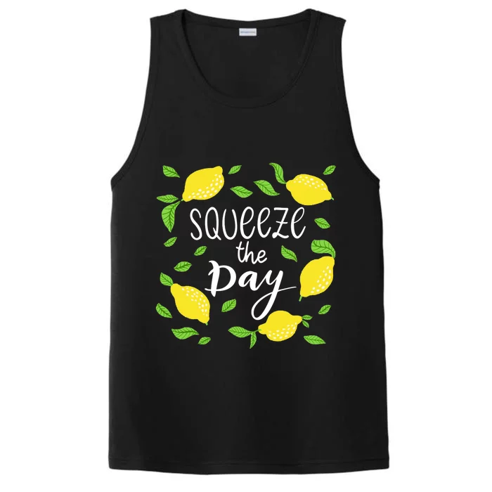 Squeeze The Day Lemons Quote Performance Tank