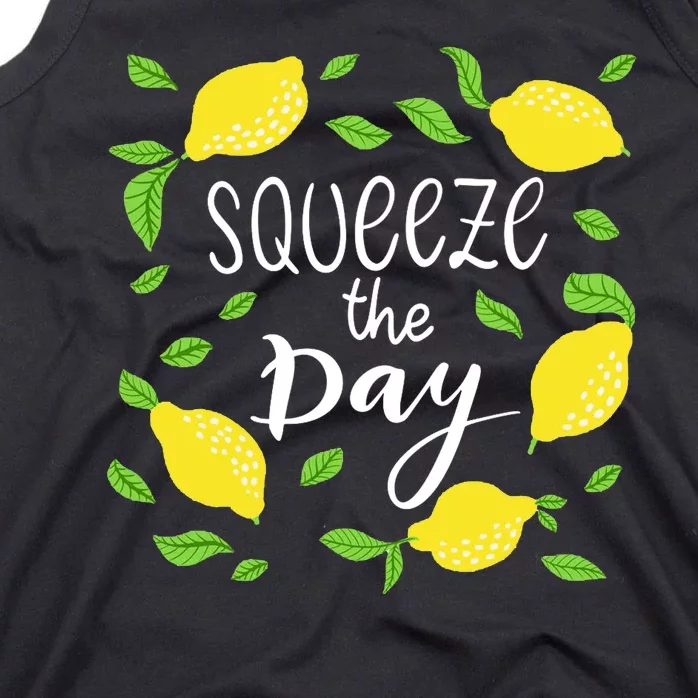 Squeeze The Day Lemons Quote Tank Top