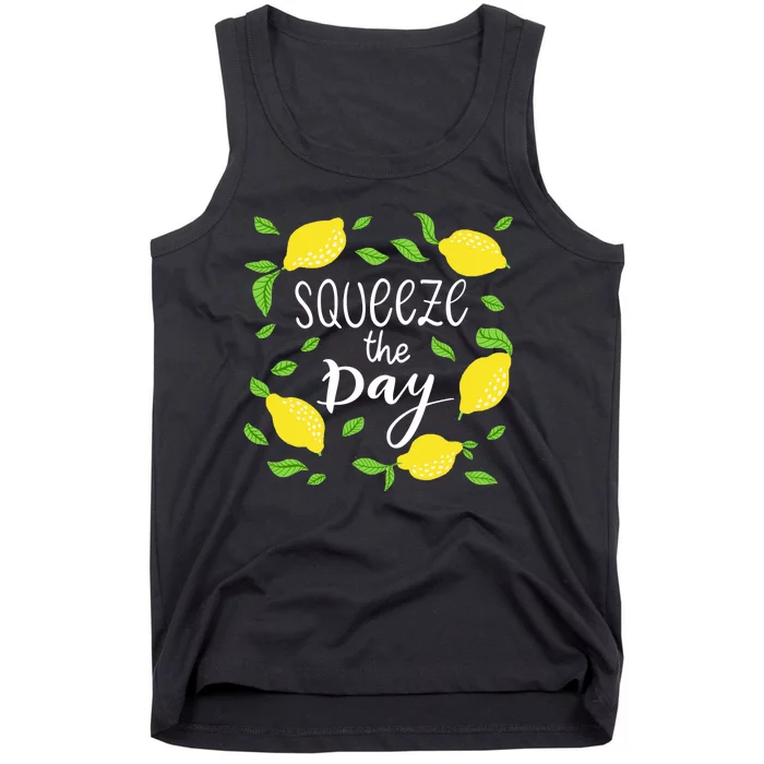 Squeeze The Day Lemons Quote Tank Top