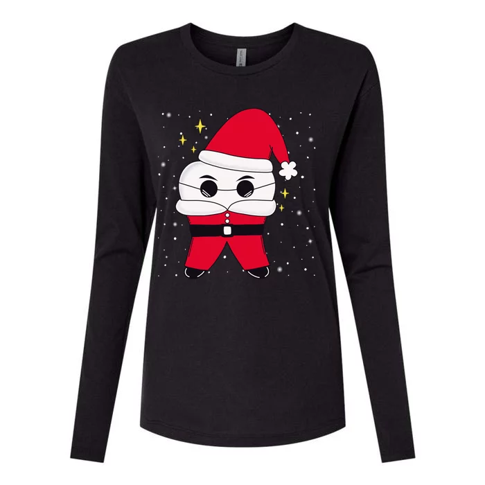 Santa Tooth Dentist Christmas Gift Womens Cotton Relaxed Long Sleeve T-Shirt