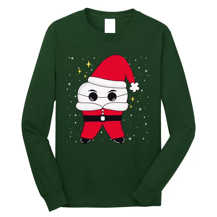 Santa Tooth Dentist Christmas Gift Long Sleeve Shirt