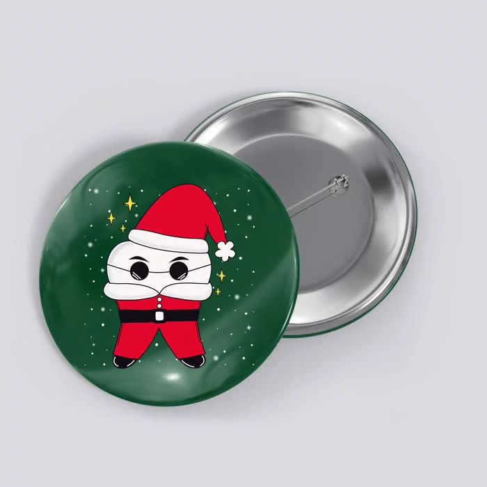 Santa Tooth Dentist Christmas Gift Button