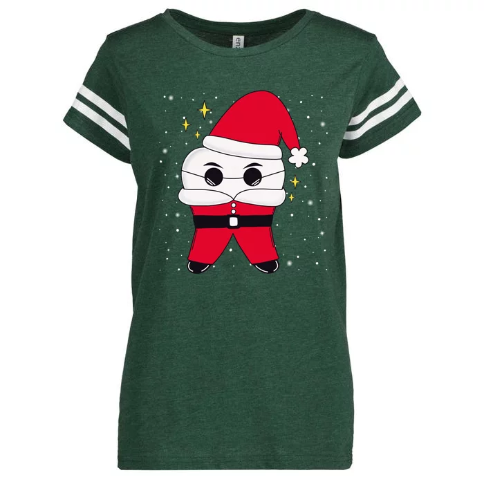 Santa Tooth Dentist Christmas Gift Enza Ladies Jersey Football T-Shirt