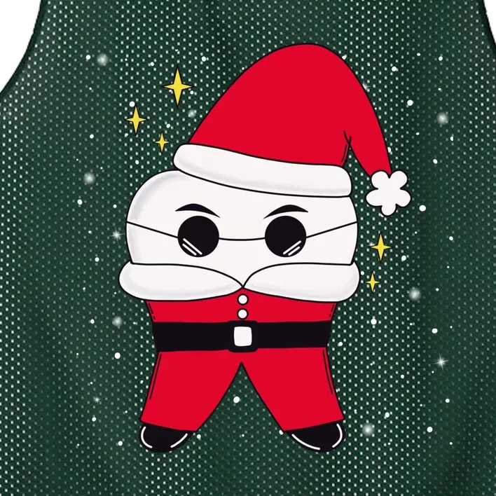 Santa Tooth Dentist Christmas Gift Mesh Reversible Basketball Jersey Tank