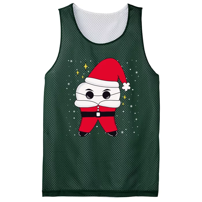 Santa Tooth Dentist Christmas Gift Mesh Reversible Basketball Jersey Tank