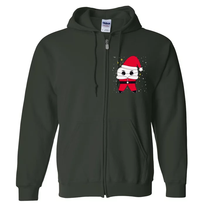 Santa Tooth Dentist Christmas Gift Full Zip Hoodie