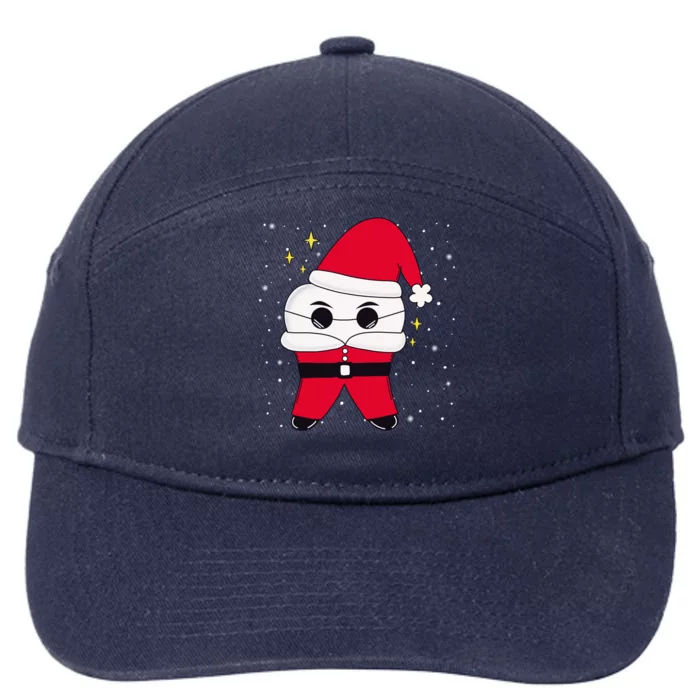 Santa Tooth Dentist Christmas Gift 7-Panel Snapback Hat