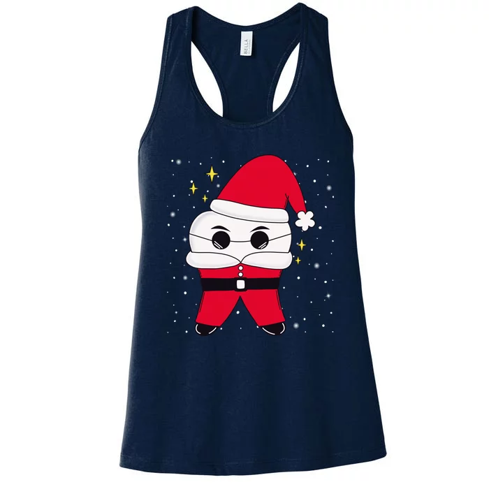 Santa Tooth Dentist Christmas Gift Women's Racerback Tank