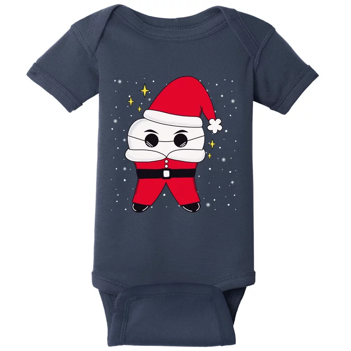 Santa Tooth Dentist Christmas Gift Baby Bodysuit