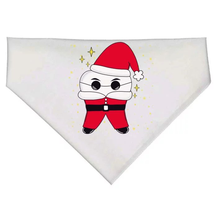 Santa Tooth Dentist Christmas Gift USA-Made Doggie Bandana