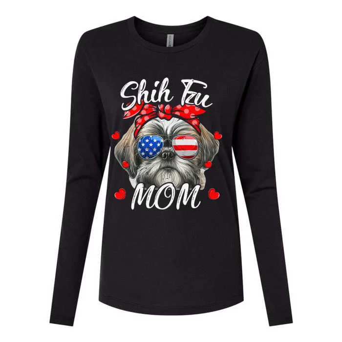 Shih Tzu Dog Mom Shih Tzu Mama Puppy Wo Mother's Day Womens Cotton Relaxed Long Sleeve T-Shirt