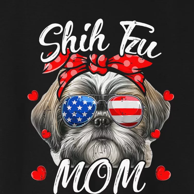 Shih Tzu Dog Mom Shih Tzu Mama Puppy Wo Mother's Day Women's Crop Top Tee