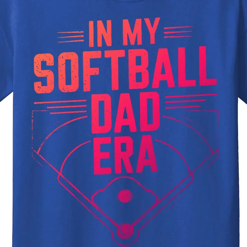 Softball Team Dad In My Softball Dad Era Softball Dad Pride Gift Kids T-Shirt