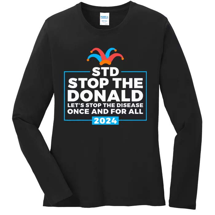 Stop The Donald Anti Trump Democrat Voter Ladies Long Sleeve Shirt