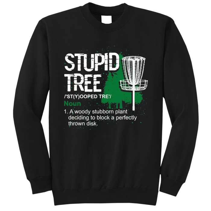 Stupid Tree Definition Disc Golf Golfers Vintage Christmas Tall Sweatshirt