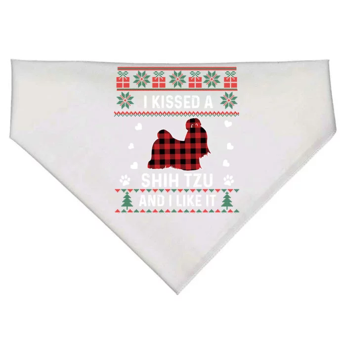 Shih Tzu Dog Lover Funny Gift Shih Tzu Dog Ugly Christmas Sweater Gift USA-Made Doggie Bandana