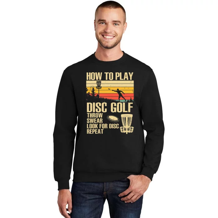 Stupid Tree Disc Golf Player Funny Chainsaw Basket Golfer Tall Sweatshirt