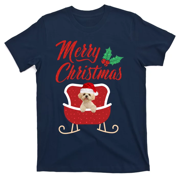 Shih Tzu Dog Merry Christmas Design For The Holiday Season! T-Shirt