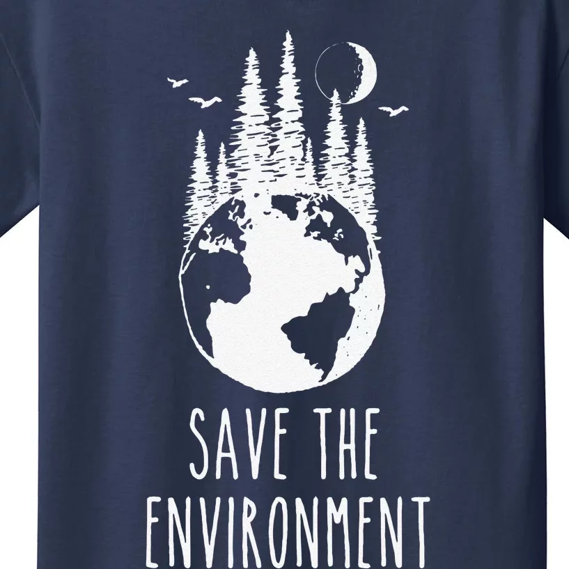 Save The Environment Earth Day Nature Wildlife Conservancy Kids T-Shirt