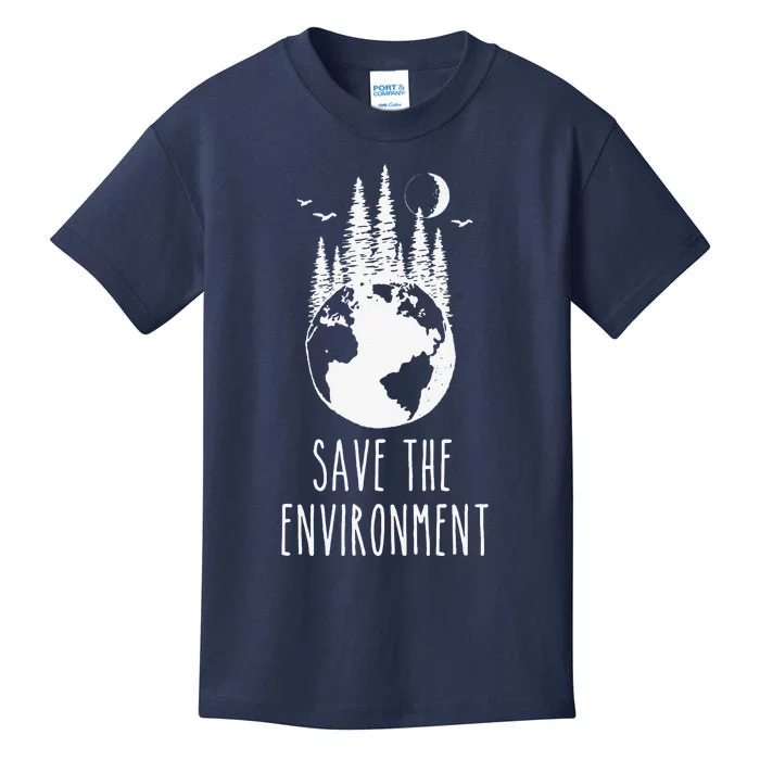 Save The Environment Earth Day Nature Wildlife Conservancy Kids T-Shirt