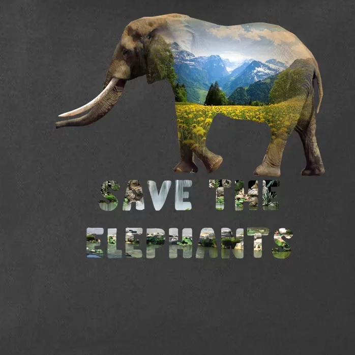 Save The Elephants Zip Tote Bag