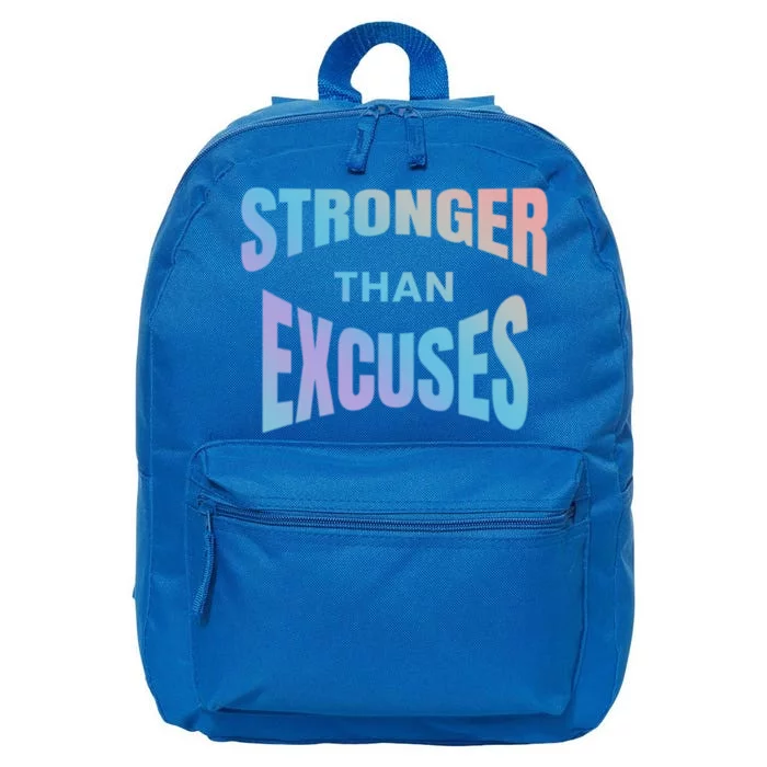 Stronger Than Excuses Motivating Graphic Quote Paint 2 Gift 16 in Basic Backpack