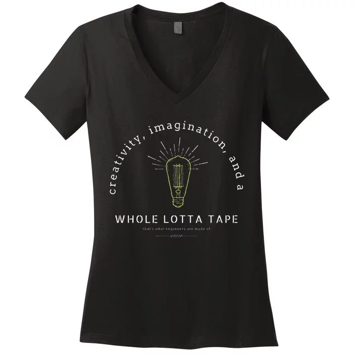 STEM Teacher Engineer Creativity Imagination Women's V-Neck T-Shirt