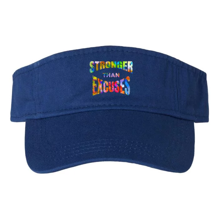 Stronger Than Excuses Motivating Graphic Quote Paint 2 Cute Gift Valucap Bio-Washed Visor