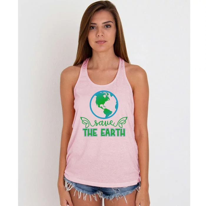 Save The Earth Women's Knotted Racerback Tank