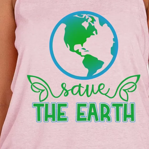 Save The Earth Women's Knotted Racerback Tank