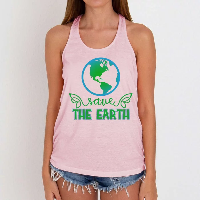 Save The Earth Women's Knotted Racerback Tank