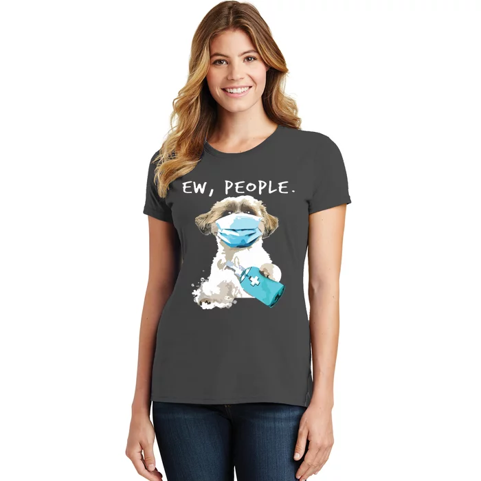 Shih Tzu Ew People Dog Wearing A Face Mask Women's T-Shirt