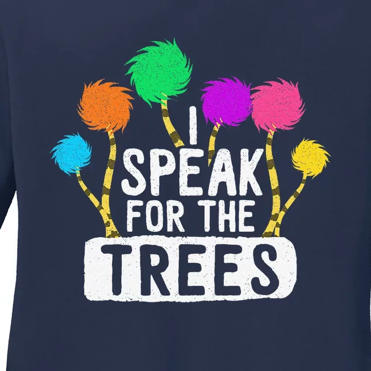 Save The Earth Speak For The Trees Inspirational Hippie Ladies Long Sleeve Shirt