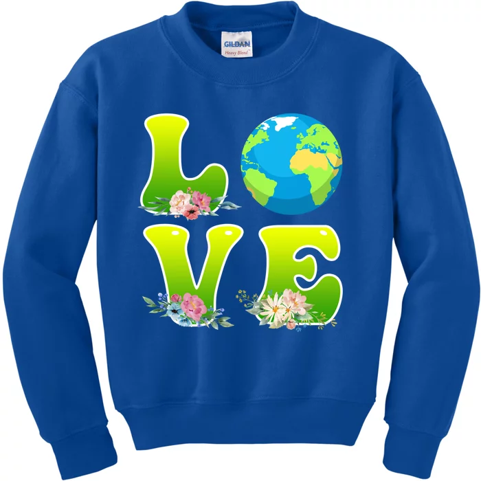 Save The Earth Love Environtal Care Earth Day Cool Gift Kids Sweatshirt