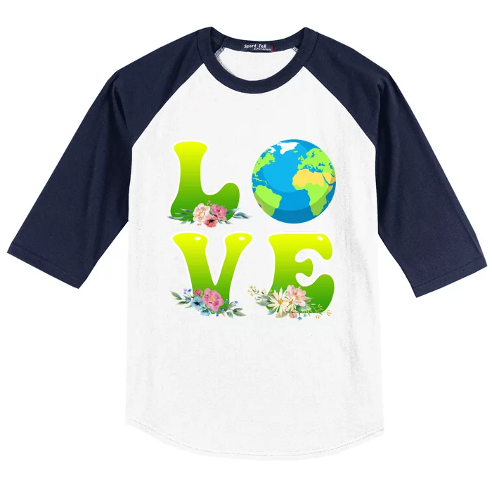 Save The Earth Love Environtal Care Earth Day Cool Gift Baseball Sleeve Shirt