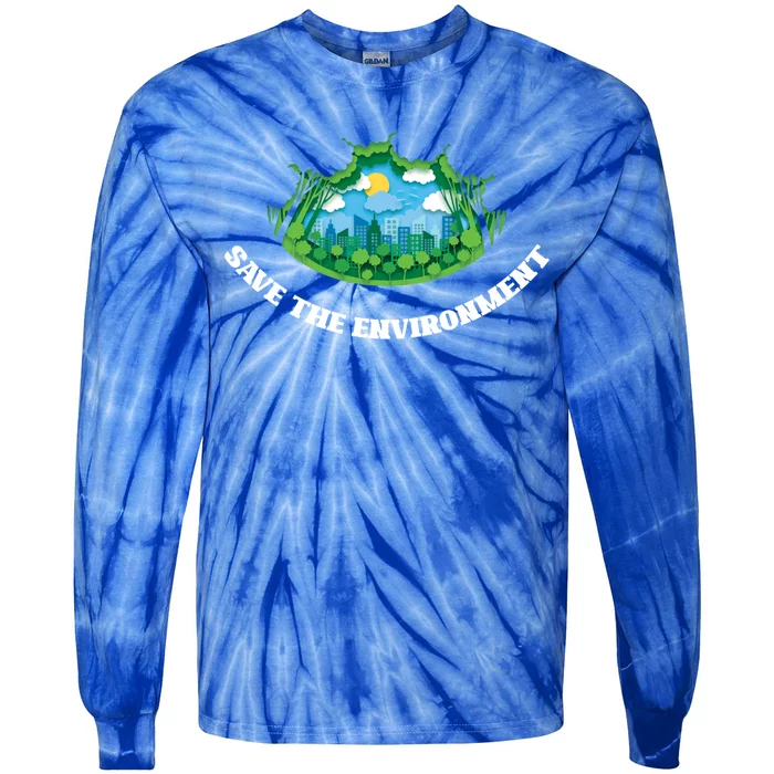 Save The Environt Fun Earth’s Day Save Our Planet Graphic Gift Tie-Dye Long Sleeve Shirt