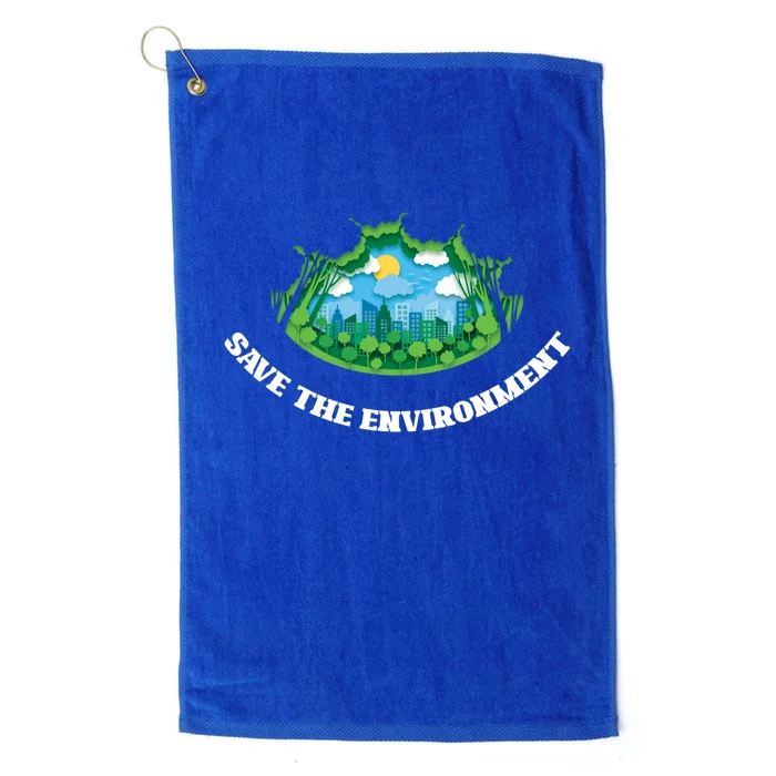 Save The Environt Fun Earth’s Day Save Our Planet Graphic Gift Platinum Collection Golf Towel