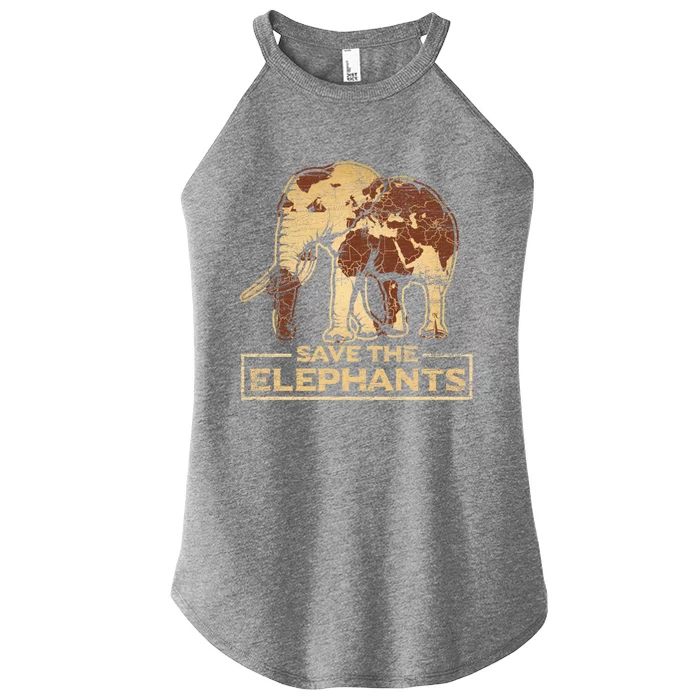 Save The Elephants Elephant Great Gift Women’s Perfect Tri Rocker Tank