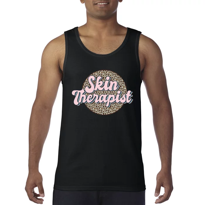 Skin Therapist Esthetician Leopard Skincare Tank Top