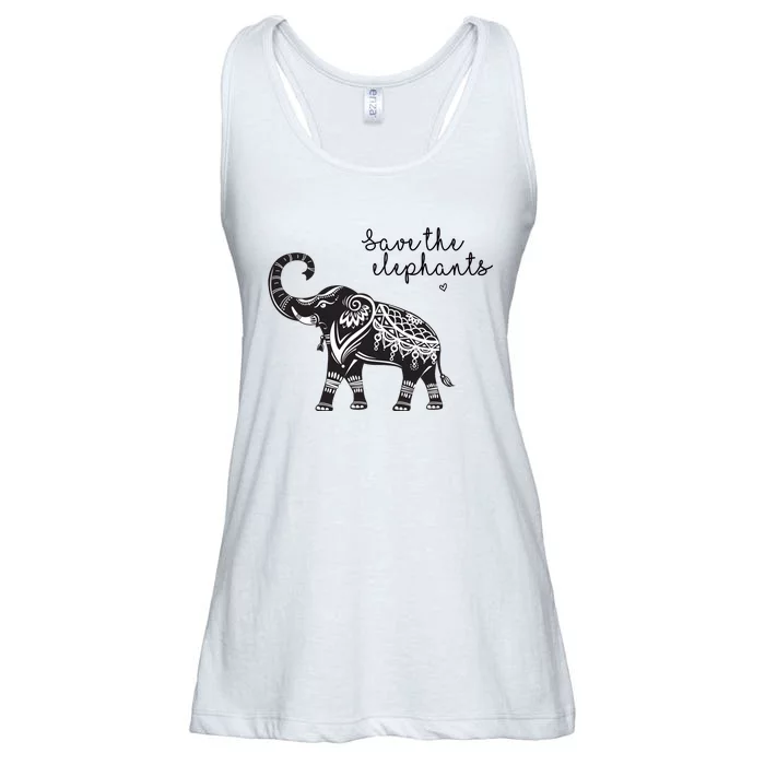 Save The Elephants Ladies Essential Flowy Tank