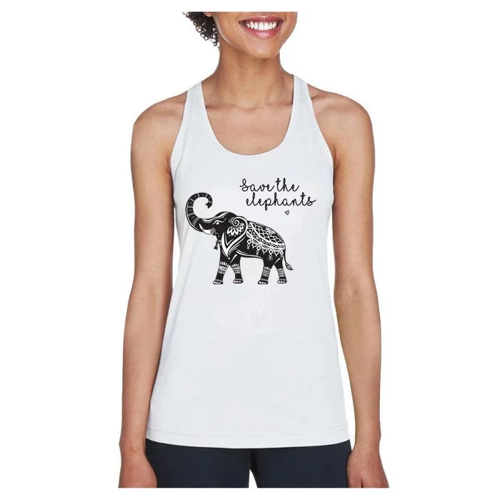 Save The Elephants Women's Racerback Tank