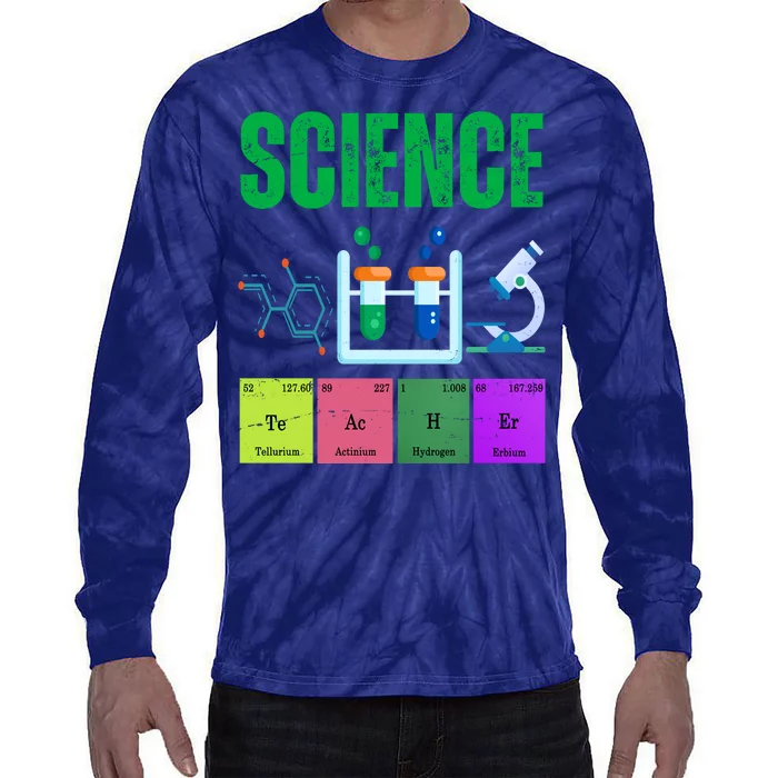 Science Teacher Element Gift Tie-Dye Long Sleeve Shirt