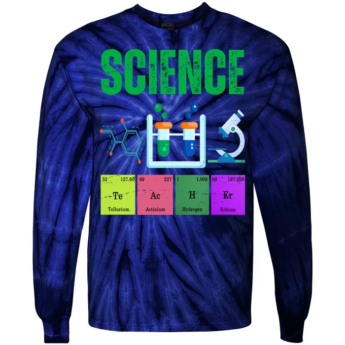 Science Teacher Element Gift Tie-Dye Long Sleeve Shirt