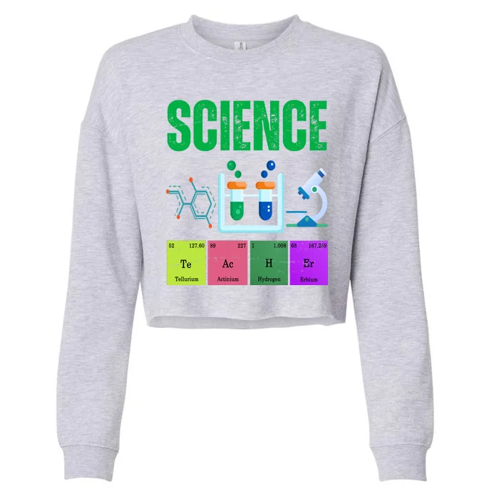 Science Teacher Element Gift Cropped Pullover Crew