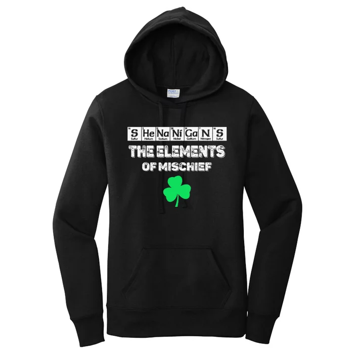 Shenanigans The Elements Of Mischief St. Patricks Day Women's Pullover Hoodie