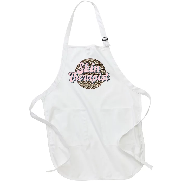 Skin Therapist Esthetician Leopard Skincare Full-Length Apron With Pocket