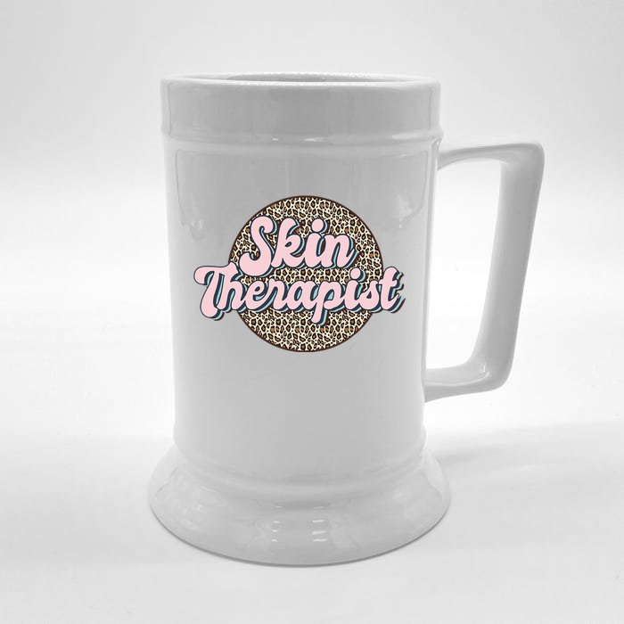 Skin Therapist Esthetician Leopard Skincare Front & Back Beer Stein