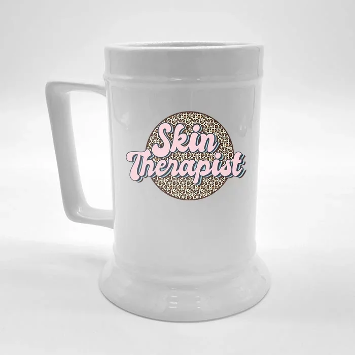 Skin Therapist Esthetician Leopard Skincare Front & Back Beer Stein