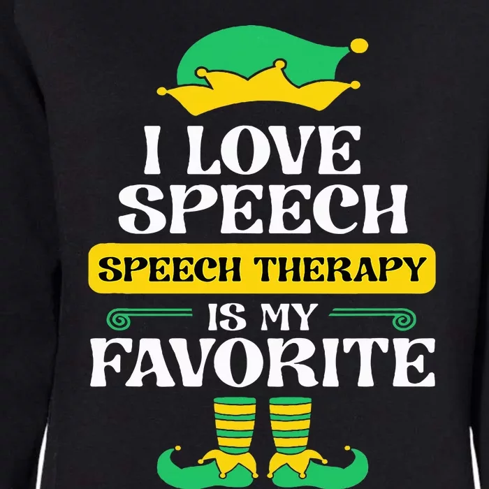 Speech Therapy Elf Christmas School Therapist SLP Language Womens California Wash Sweatshirt